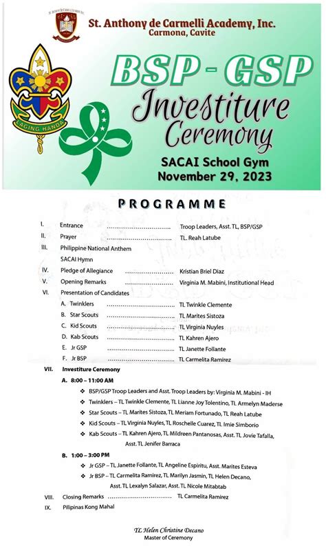 BSP Investiture and Encampment .